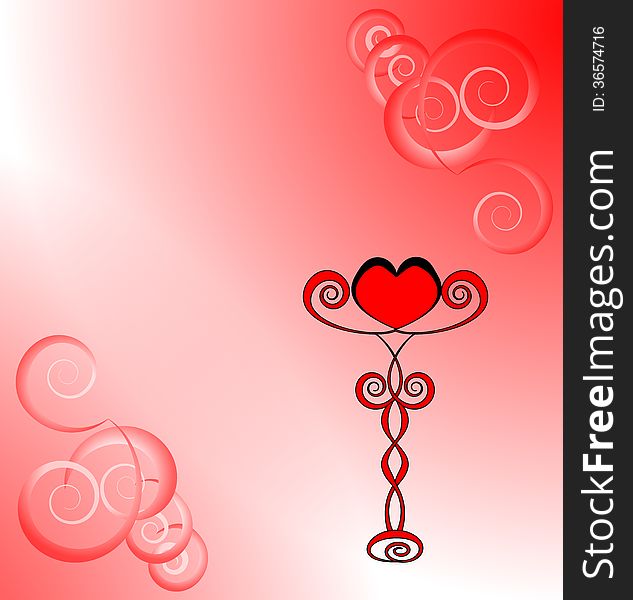Heart on a stand. Love Valentine's Day. Vector illustration. Heart on a stand. Love Valentine's Day. Vector illustration.