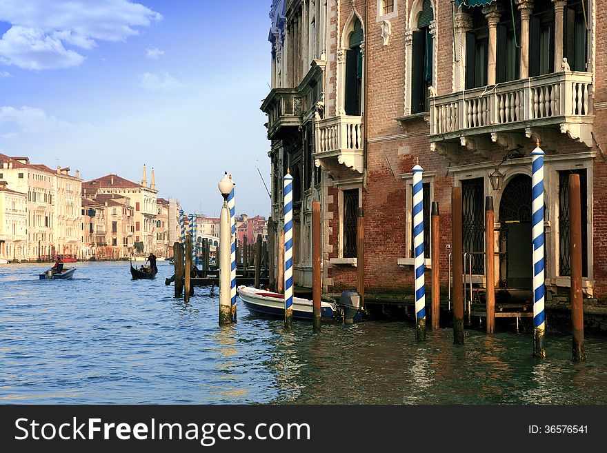 Buildings and palaces along the Grand Canal of Venice. Buildings and palaces along the Grand Canal of Venice