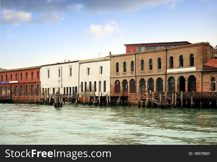 Glass factories in the island of Murano in Venice