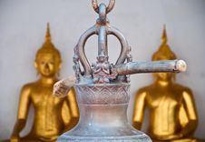 The Wooden Stick Hange On The Thai Style Bell In The Temple In T Royalty Free Stock Photography