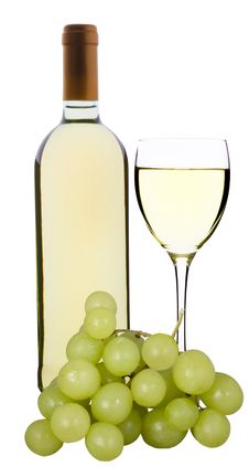 Wine Bottle, Glass And Grapes Stock Image Wine Bottle, Glass And Grapes Stock Image