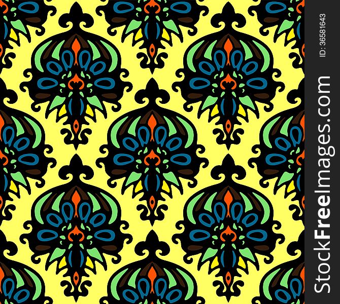 Abstract Flower seamless pattern vector