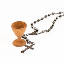 Resemblance Of Holy Grail And A Rosary Stock Photos Resemblance Of Holy Grail And A Rosary Stock Photos