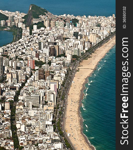 Aerial View of Ipanema and Leblon Beach