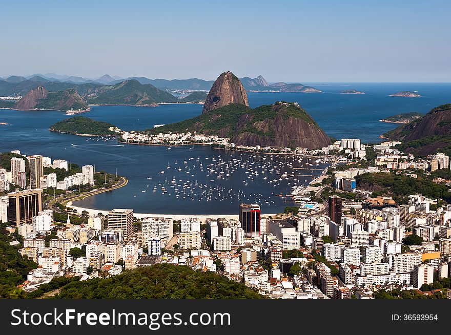 Skyline of Rio de Janeiro with the Sugarloaf Mountain. Skyline of Rio de Janeiro with the Sugarloaf Mountain.