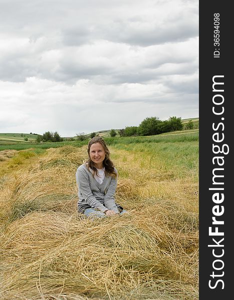 Girl in hay