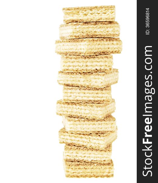 High tower stack wafer isolated on white background. High tower stack wafer isolated on white background