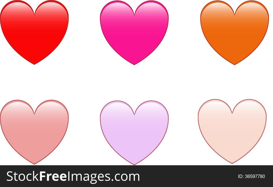 Shinning hearts in different modern colors in vector. Suitable for any occasion and special occasions like valentine's day. Shinning hearts in different modern colors in vector. Suitable for any occasion and special occasions like valentine's day.