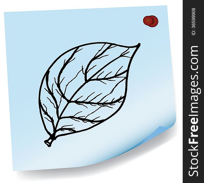 Drawing Of Leaves On Sticky Paper Vector