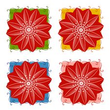 Red Christmas Poinsetta Backgrounds Stock Image