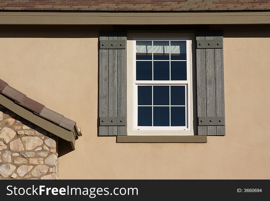 Abstract of New Home Construction Facade.