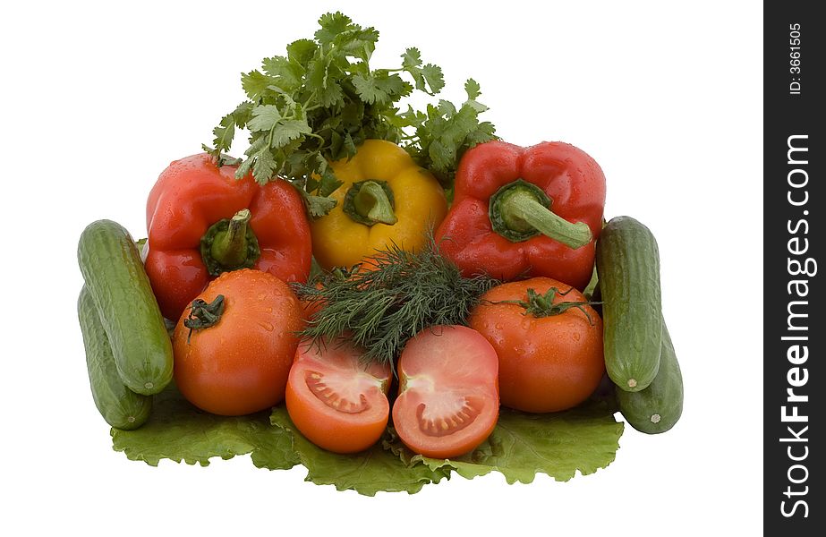 Vegetables on white backround without shadows