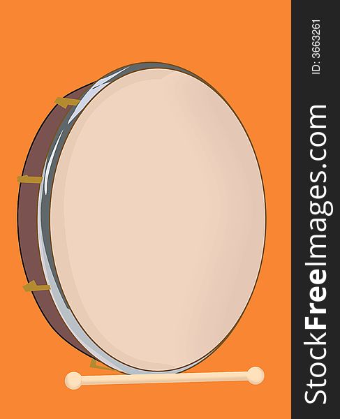 Illustration of Drum and stick. Illustration of Drum and stick