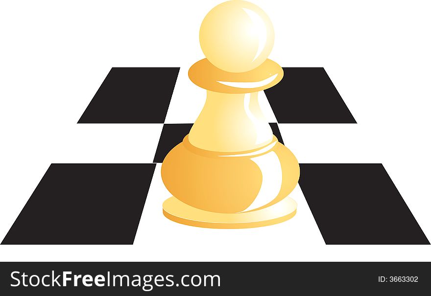 White pawn in a chess board