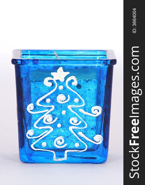 Blue Christmas Candle