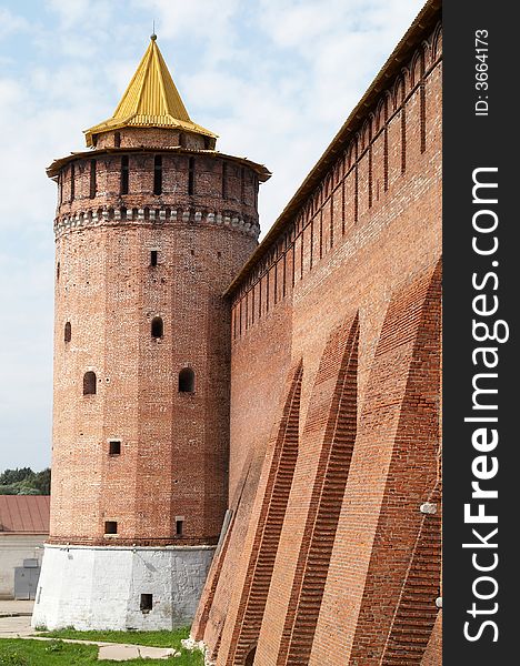 One of the towers of the old Cremlin of the town Kolomna. One of the towers of the old Cremlin of the town Kolomna
