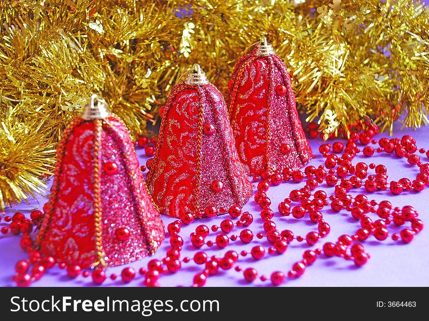 Cristmas decoration close up on pink background. Cristmas decoration close up on pink background