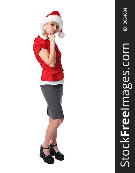 Santa Girl isolated on a white background