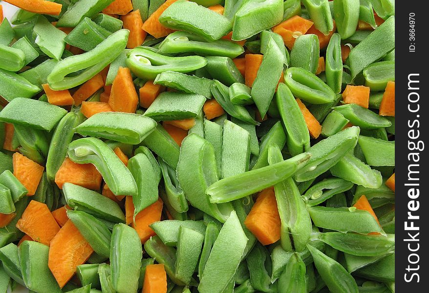 Fresh pieces of vegetables ready to cook