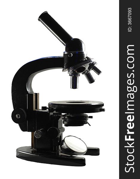 Light microscope on white bacground