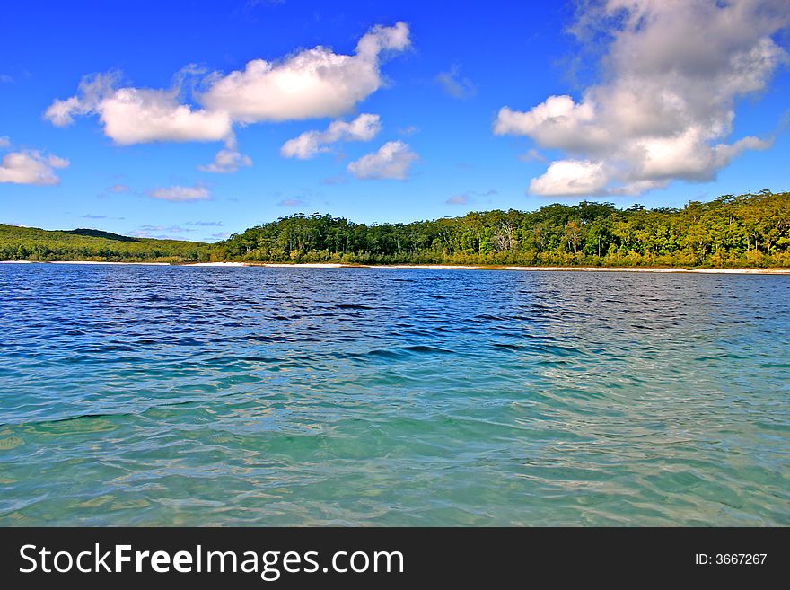 Lake McKenzie is one of the popular freshwater lake at Fraser Island, Australia. Lake McKenzie is one of the popular freshwater lake at Fraser Island, Australia