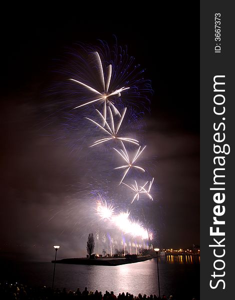 The night shot of salute in old town