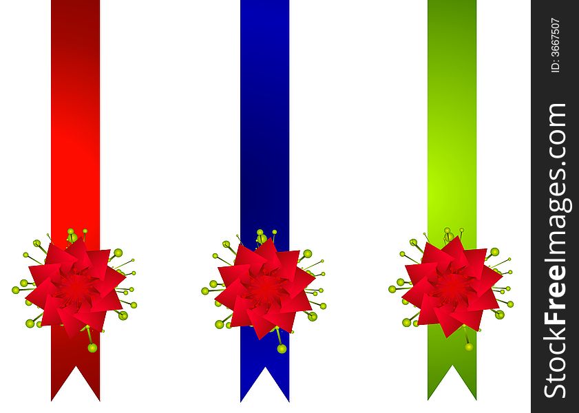 A clip art illustration of your choice of 3 decorative Christmas ribbons decorated with bobbles and bows. Would work great as borders. A clip art illustration of your choice of 3 decorative Christmas ribbons decorated with bobbles and bows. Would work great as borders