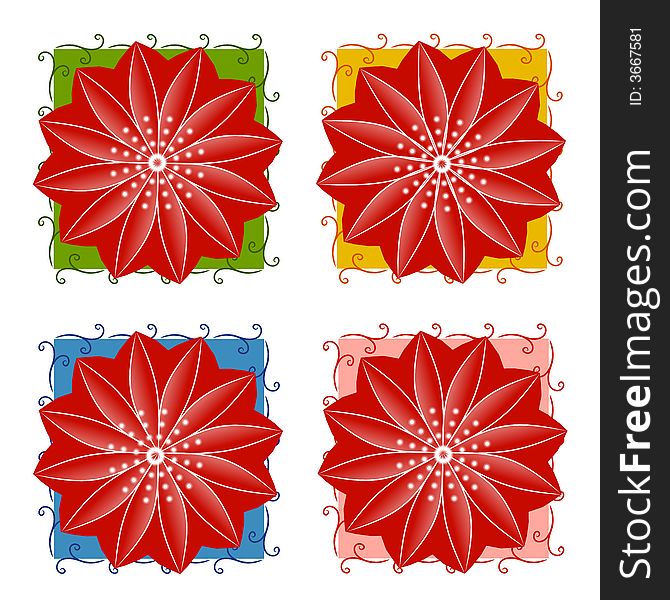 Red Christmas Poinsetta Backgrounds