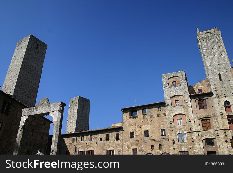 The towers of San Gimignnano in Italy. The towers of San Gimignnano in Italy