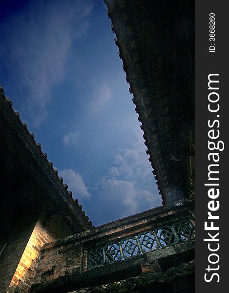 Ancient building and blue sky