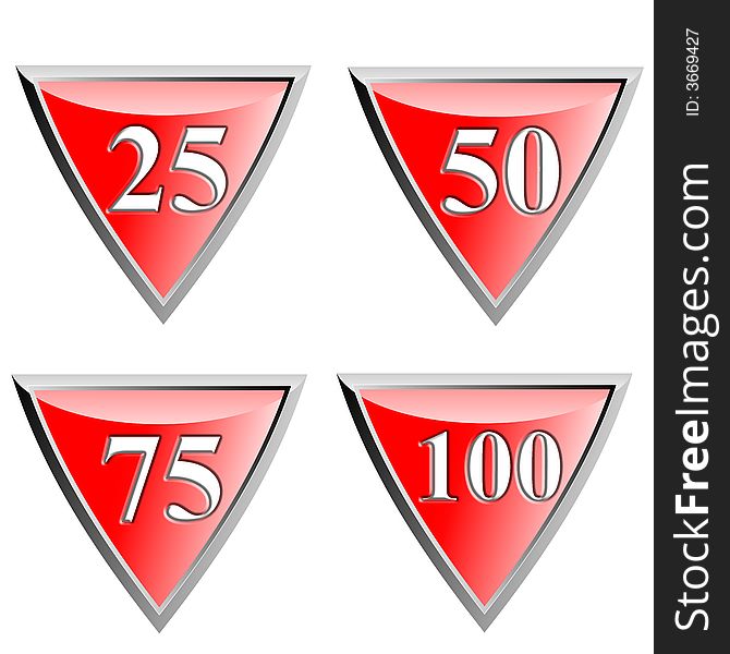 Vector art of a Red shield with numbers