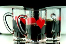 Three Coffee Shots Closeup Stock Images Three Coffee Shots Closeup Stock Images
