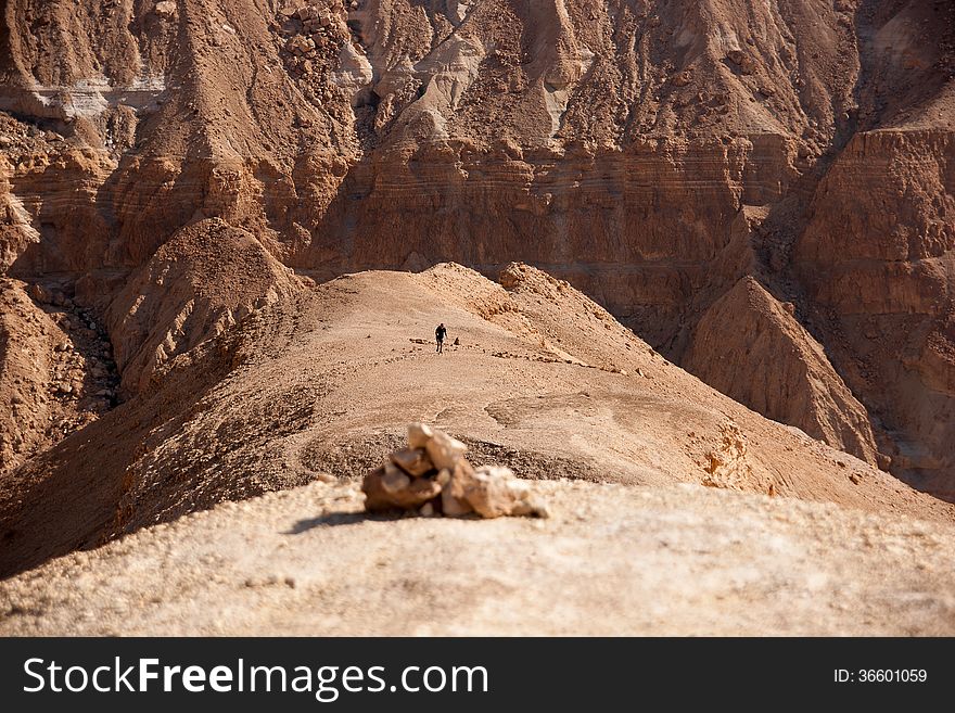 Desert Canyon in Israel Dead Sea travel attraction for tourists. Desert Canyon in Israel Dead Sea travel attraction for tourists