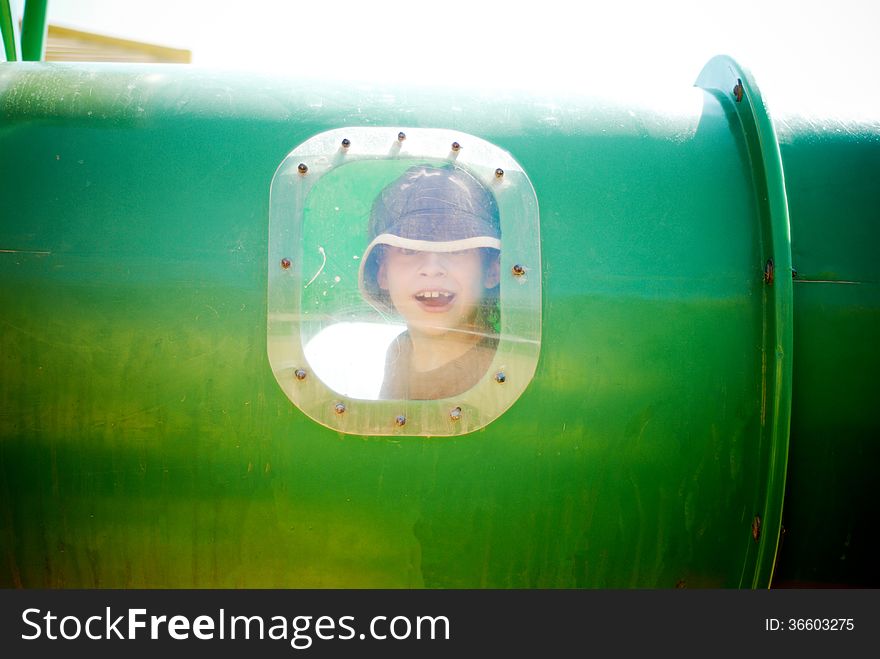 The guy in the tunnel on the playground. The guy in the tunnel on the playground