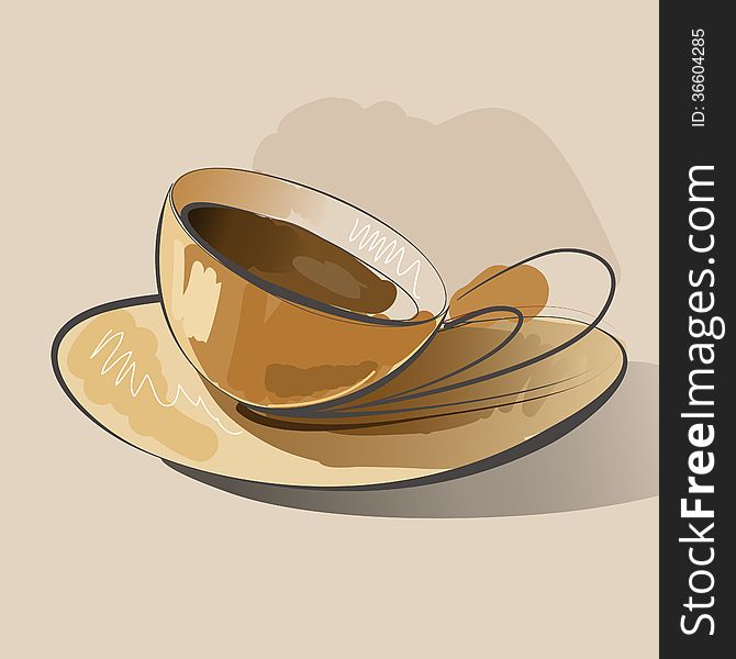 Abstract coffee illustration. Coffee background. Vector