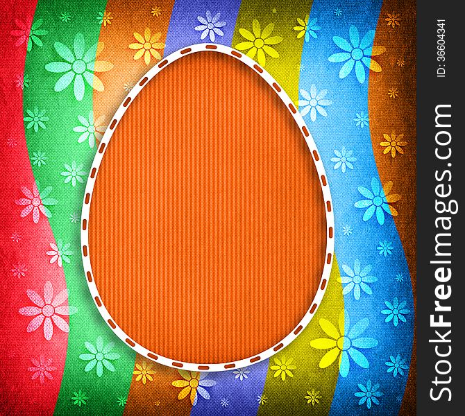 Shape Of Easter Egg On Colored Background
