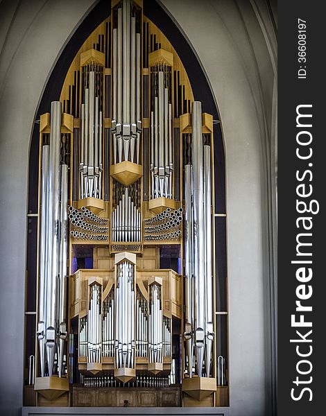 Magnificent example in Hallgrimskirkja in the Icelandic capital Reykjavik. Magnificent example in Hallgrimskirkja in the Icelandic capital Reykjavik