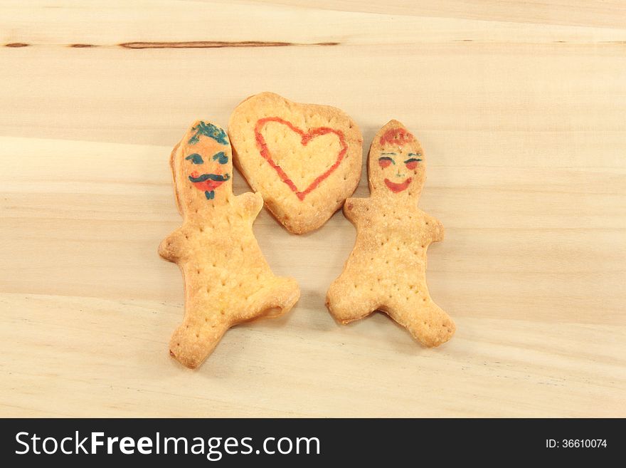 Gingerbread men, funny family with heart