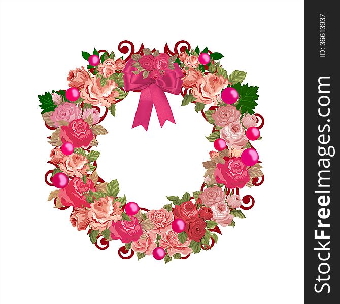 Pink Vintage All Purpose Floral Wreath