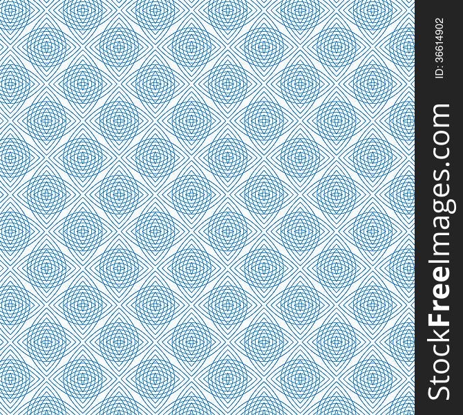 Blue Abstract Line Pattern on White, vector