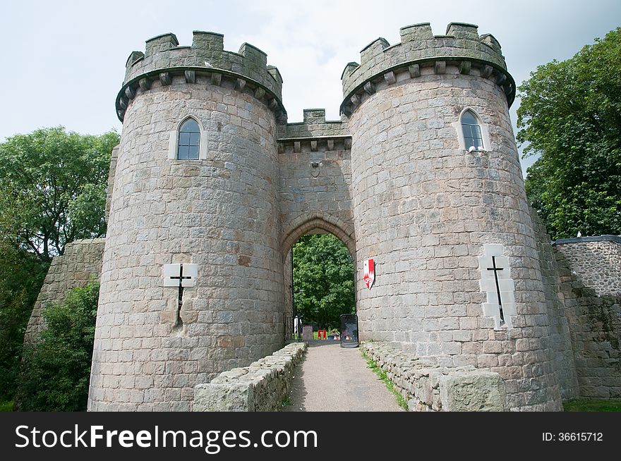 Whittington castle in shropshire in england. Whittington castle in shropshire in england