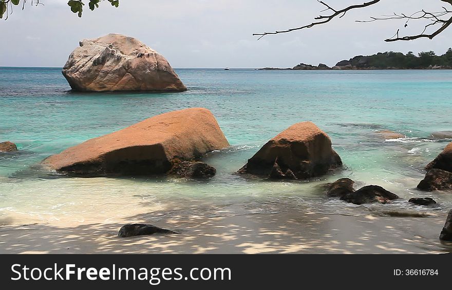 Deserted beach Anse Lazio on the island of Praslin, Seychelles. Deserted beach Anse Lazio on the island of Praslin, Seychelles