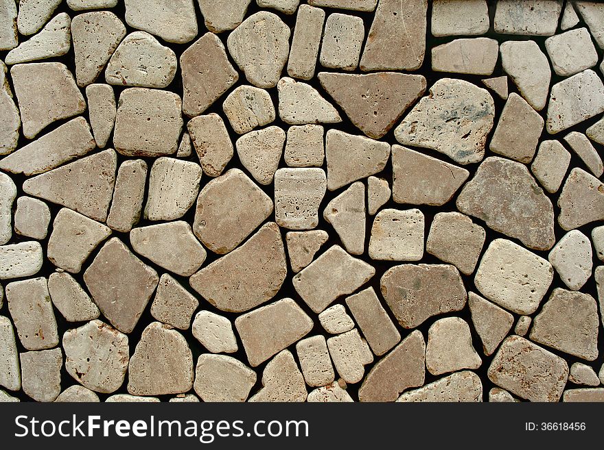 Detail of a stone wall structure. Detail of a stone wall structure