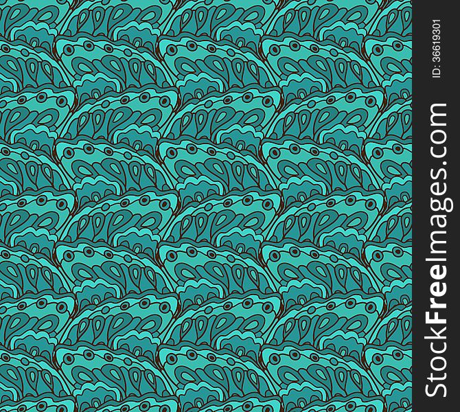 Vector seamless pattern with blue waves. Vector seamless pattern with blue waves