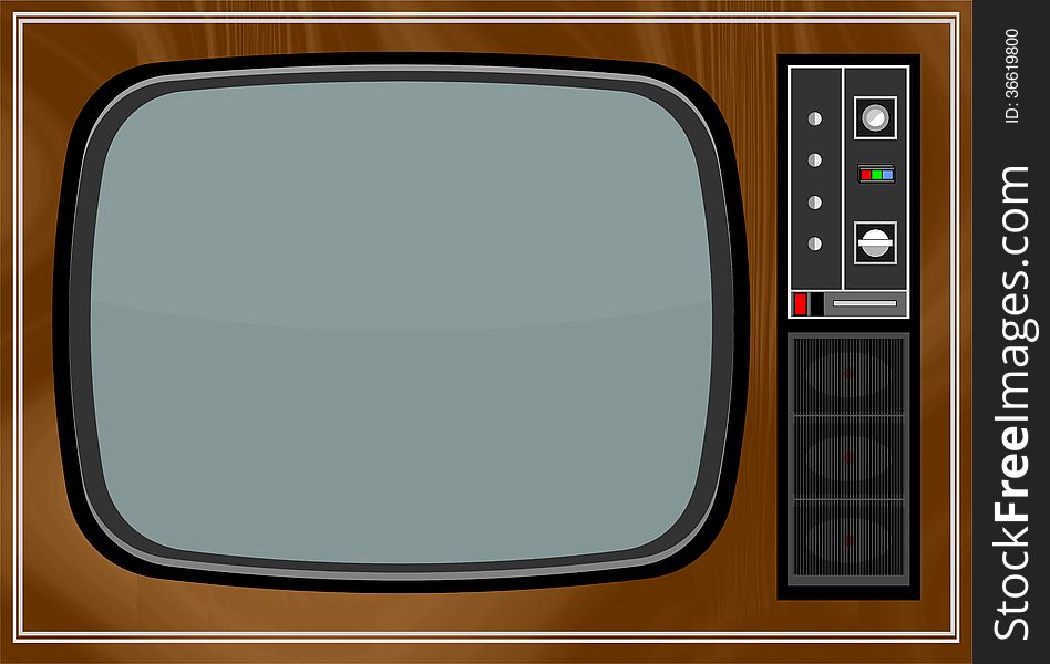 Old TV the vetcor illustrtion