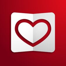 Valentines Day Card With Heart. Stock Photos