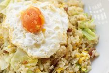 Fried Rice With Chinese Sausage And Salted Egg Yolk Stock Photography Fried Rice With Chinese Sausage And Salted Egg Yolk Stock Photography