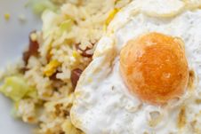 Fried Rice With Chinese Sausage  And Salted Egg Yolk Royalty Free Stock Photo