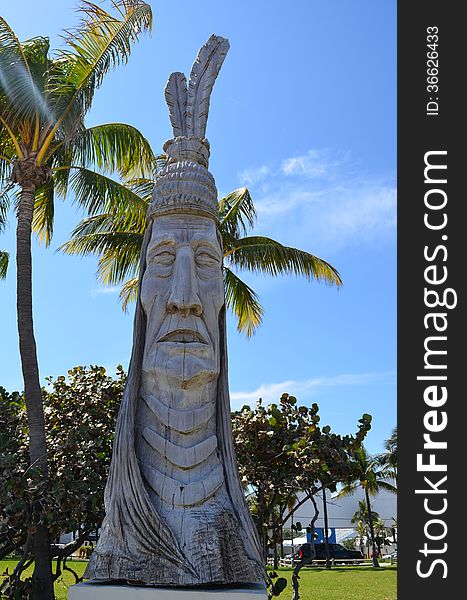 Red Indian Pole in Fort Lauderdale, Florida