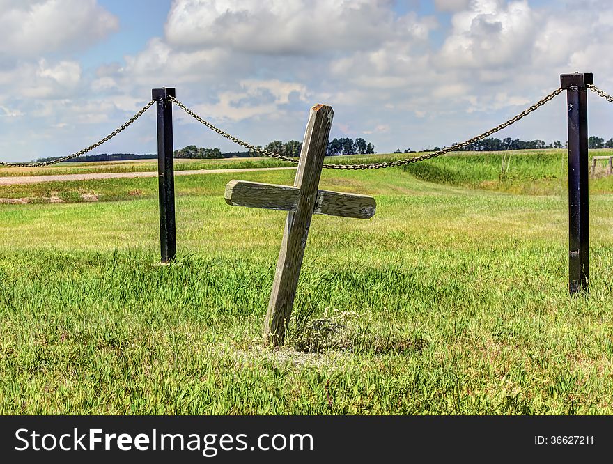 Old cross in country graveyard. Old cross in country graveyard